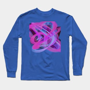 Pink fractal grid Long Sleeve T-Shirt